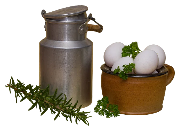 Milk and farm eggs